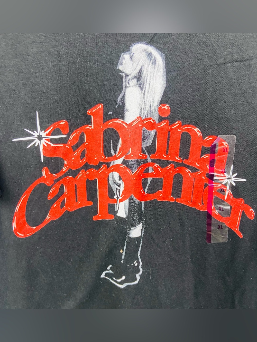 NWOT Sabrina Carpenter cotton unisex Black Short Sleeve Graphic Tee size XL - Picture 4 of 7